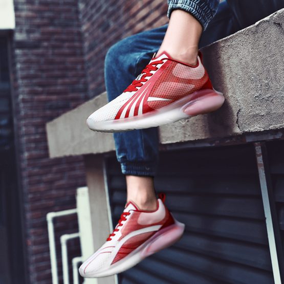 Lace-up TPU Popcorn Sneakers Red