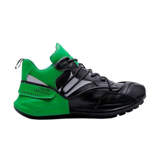 Men Platform Height Increasing Shoes Green
