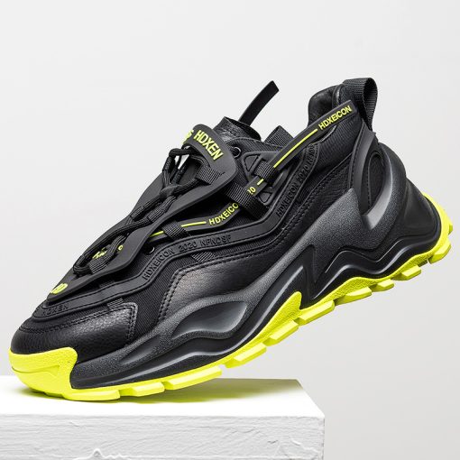 Platform Mesh Sneakers Black and Green-MA0527 (3)