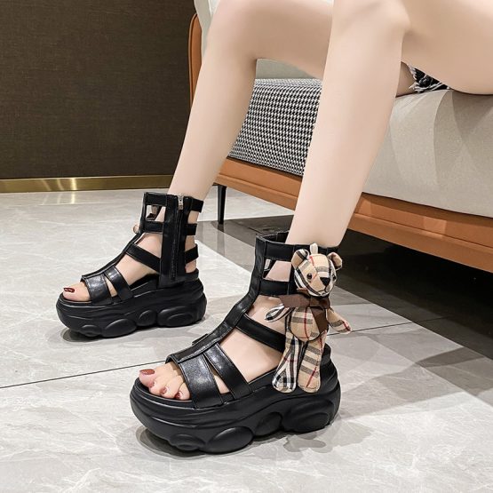 Women Cutout Platform Roman Sandals