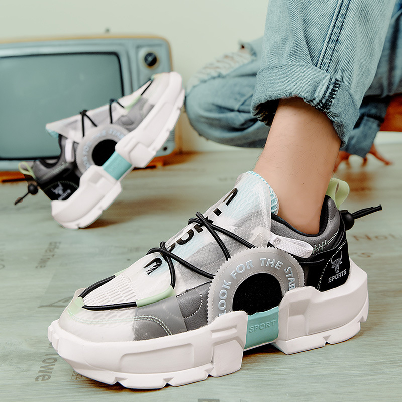 Men's Fashion Week Low Top Colorblocking Versatile Catwalk Sneakers ...