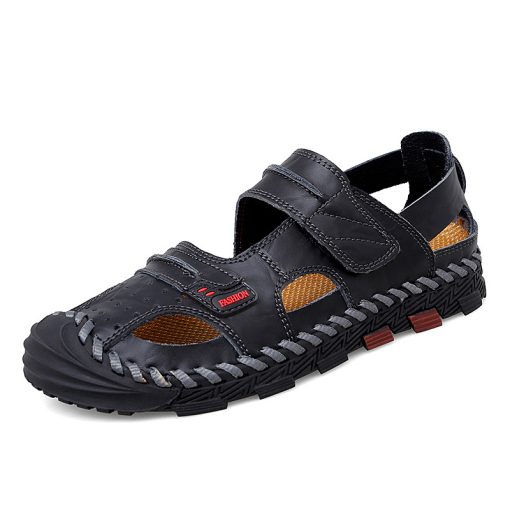 Men Cutout Velcro Sandals