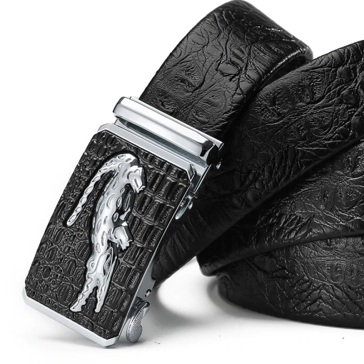 Crocodile Pattern Leather Belt