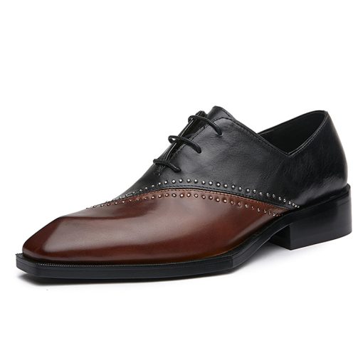 Lace-up Panel Contrast Oxfords