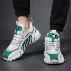 Lace-up-Rubber-Sole-Sneakers-Green-01