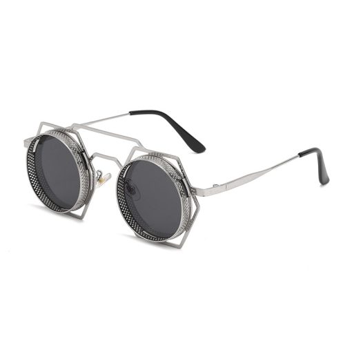 Silver-Hexagonal-Sunglasses