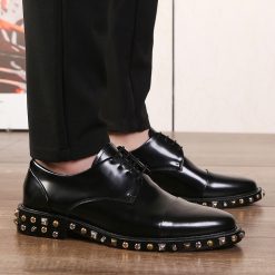 Studded British Leather Oxfords-MA0414401 (5)