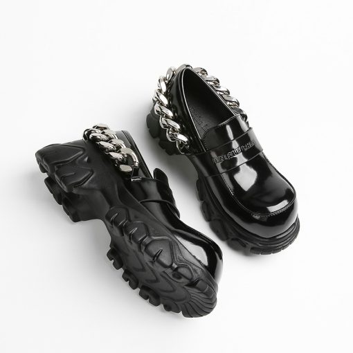 Women British Patent Leather Shoes Black (5)