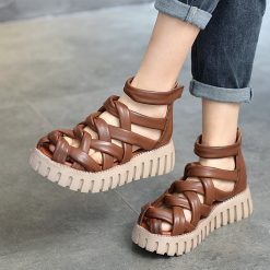 Women Platform Leather Sandals-WA078395 (5)