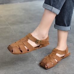 Women Square Toe Wrapped Toe Sandals-WA078595 (5)