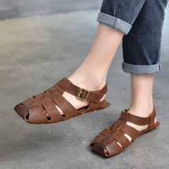 Women Square Toe Wrapped Toe Sandals-WA078595 (6)
