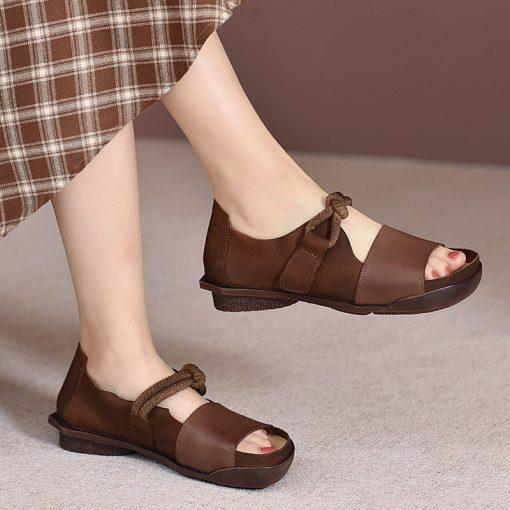 Women Vintage Leather Sandals (4)