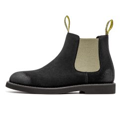 Contrast British Style Chelsea Boots Black