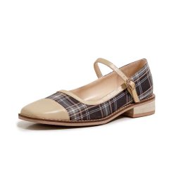 Women Patchwork Check Shoes (1)