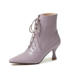 Women Pointed Toe High Heel Ankle Boots (1)