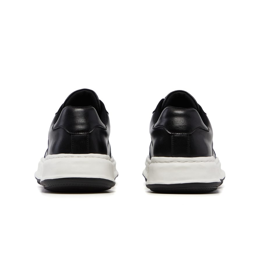 Lace-Up Suede Sneakers Black - Image 4