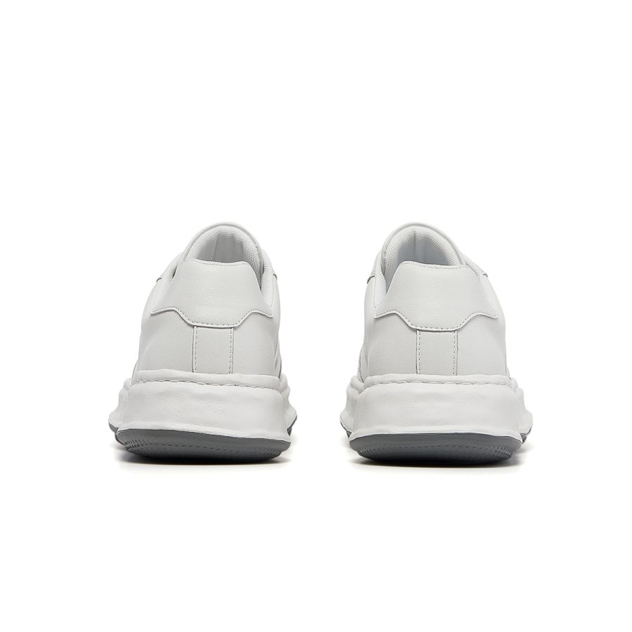 Lace-Up Suede Sneakers White - Image 4