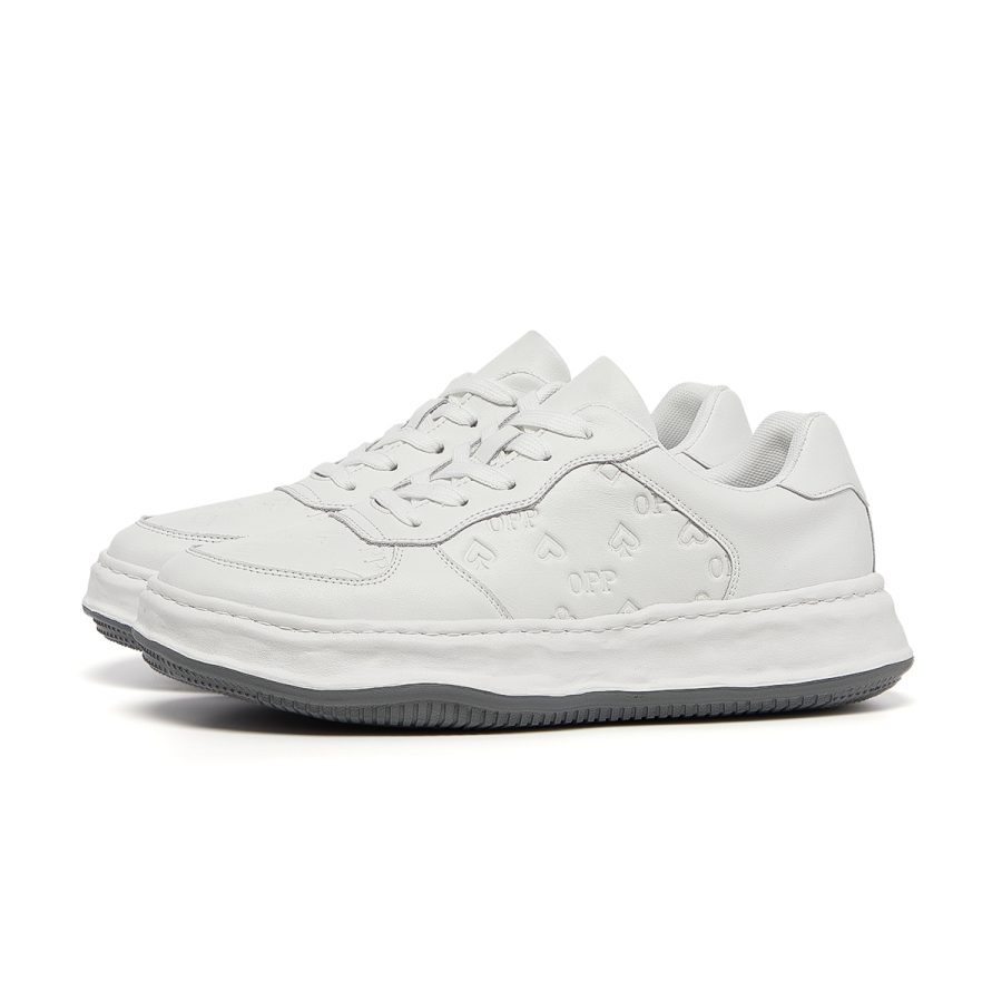 Lace-Up Suede Sneakers White - Image 3