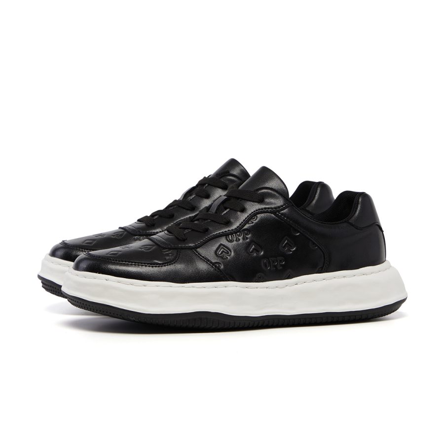 Lace-Up Suede Sneakers Black - Image 3