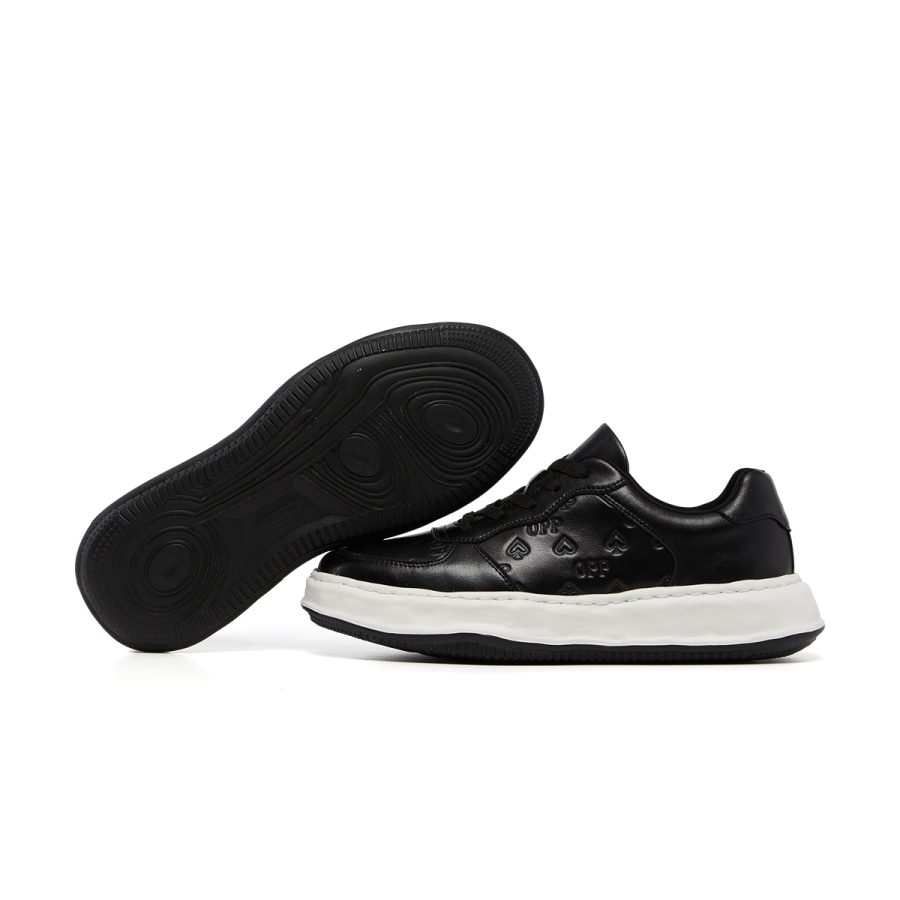 Lace-Up Suede Sneakers Black - Image 5
