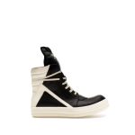 High-top genuine leather black and white color matching unisex casual shoes