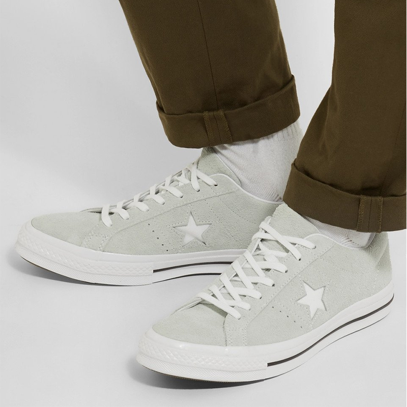 Grey suede lace-up star personality unisex casual shoes - Image 3