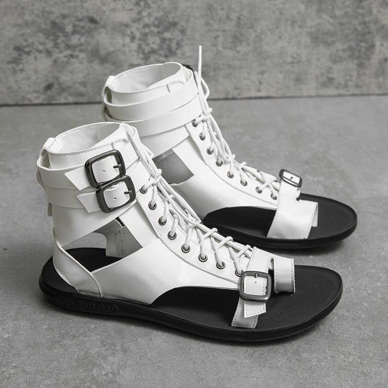 Men Leather Roman Sandals - Image 5