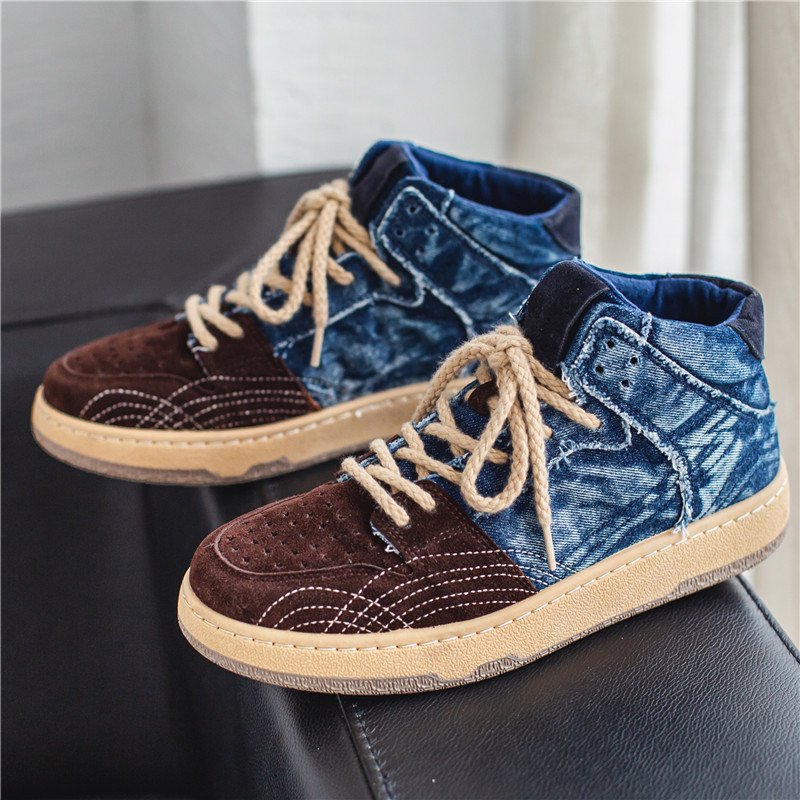 Men Denim High Top Casual Shoes - Image 3