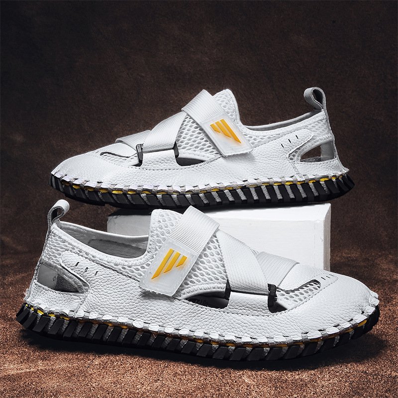 Men Mesh Breathable Leather Sandals - Image 3