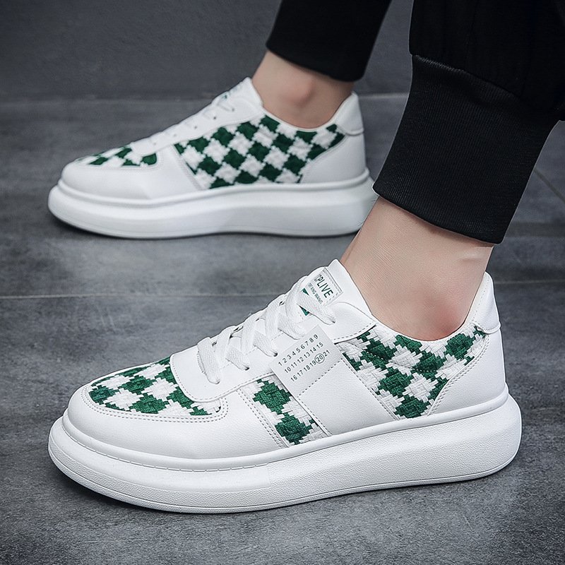 Men Platform Plaid Casual Shoes - Image 4