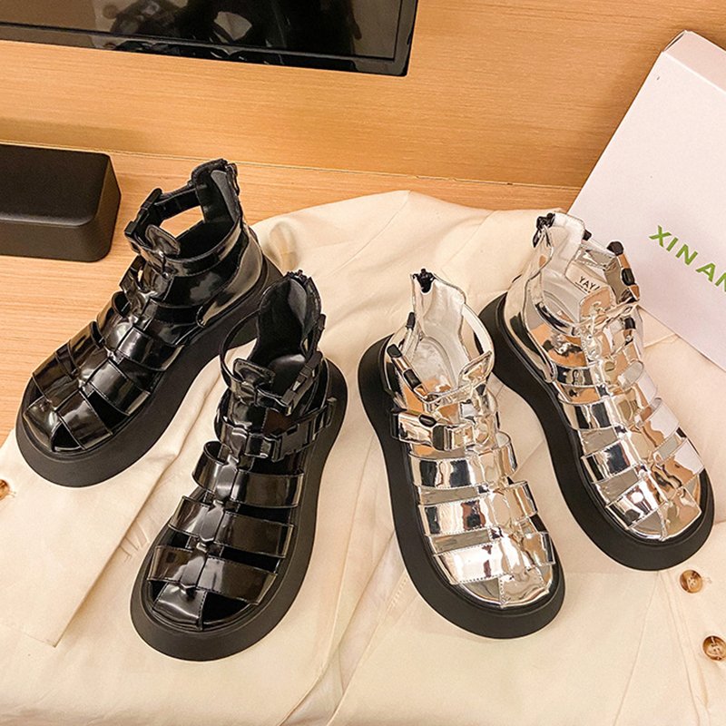 Women High Top Cutout Platform Sandals - Image 4