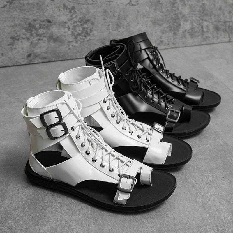 Men Leather Roman Sandals - Image 4