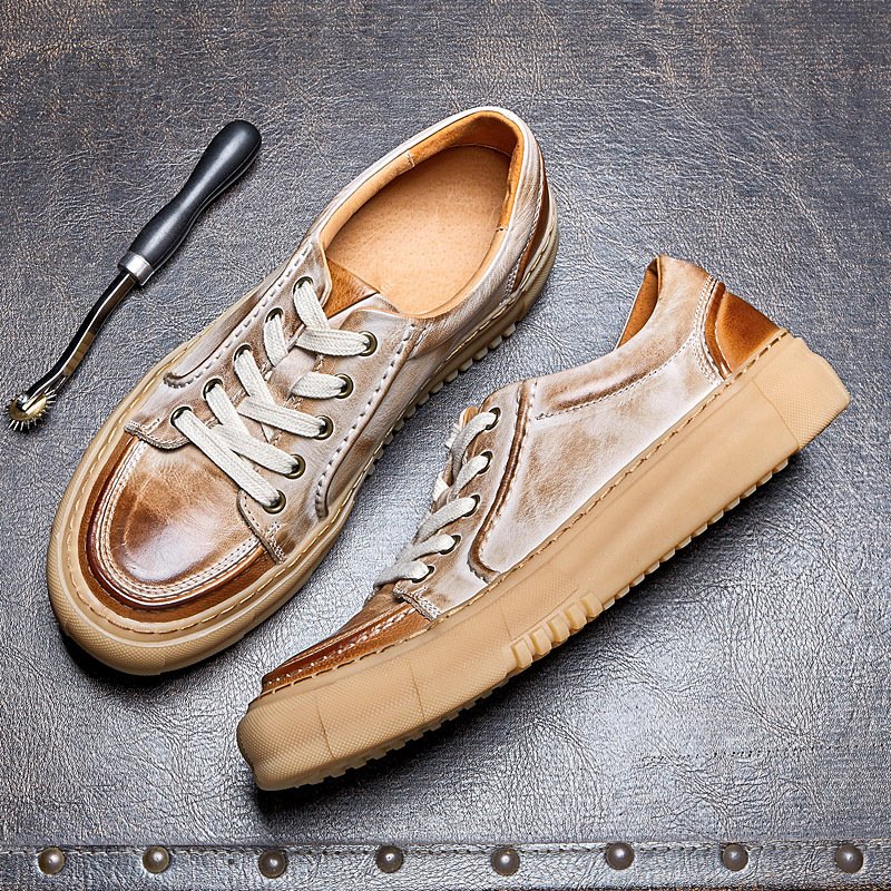 Men Leather Breathable Casual Shoes - Image 3