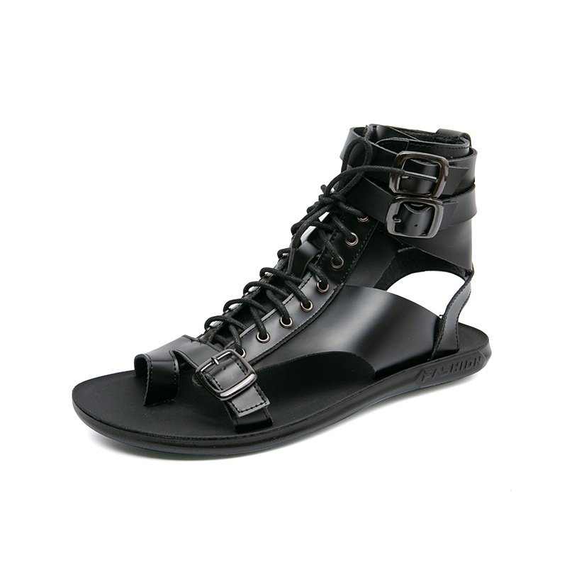 Men Leather Roman Sandals - Image 6