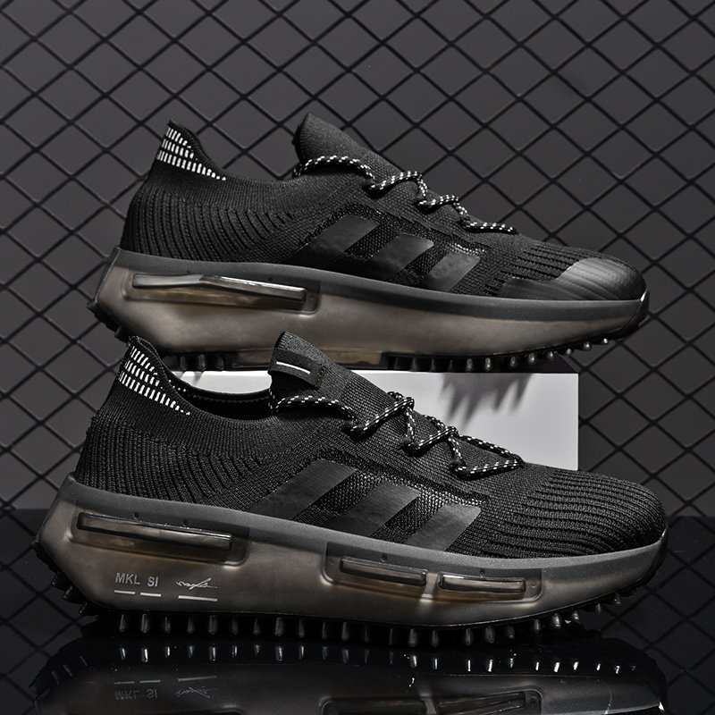 Lace-up Solid Mesh Breathable Sneakers - Image 3