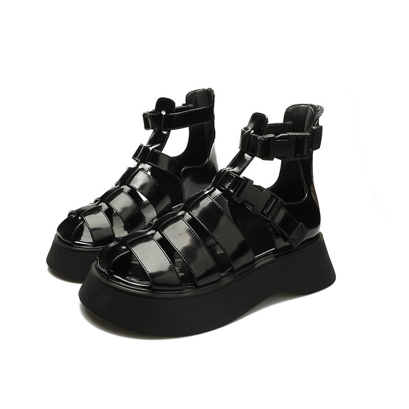 Women High Top Cutout Platform Sandals - Image 6