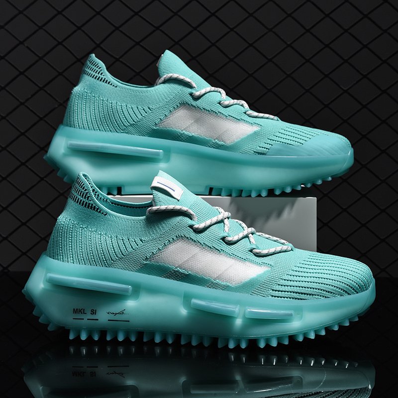 Lace-up Solid Mesh Breathable Sneakers - Image 4