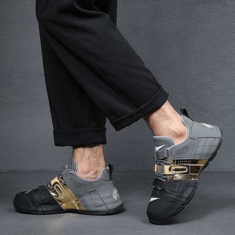 Men Trendy Casual Sneakers Black - Image 3