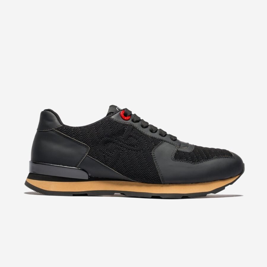 Lace-Up Suede Sneakers Black