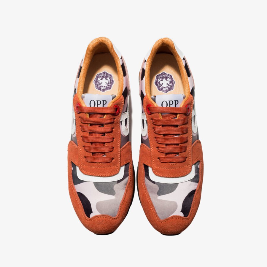 Lace-Up Paint Sneakers Orange - Image 2