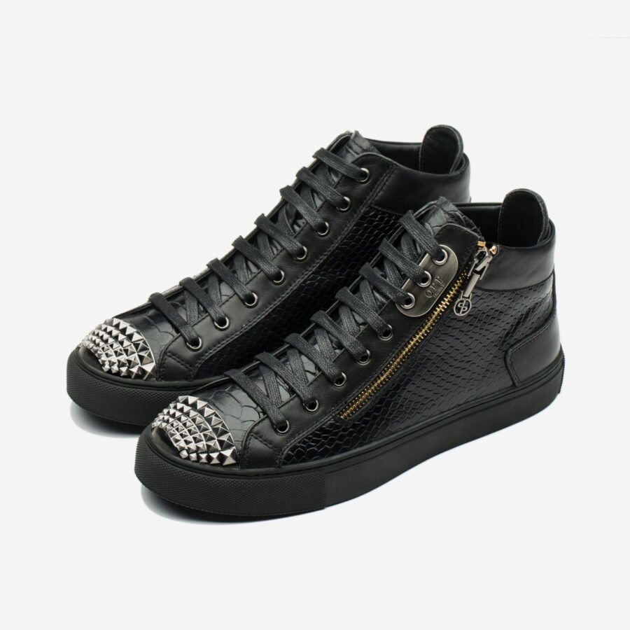Men High-Top Shoes Black - Image 2
