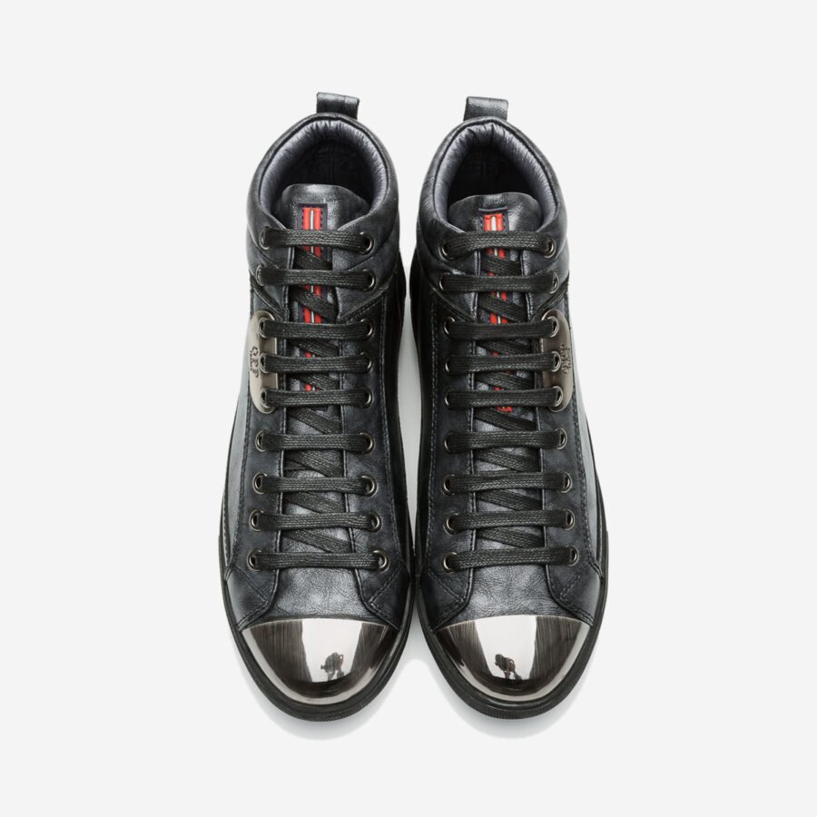 Men High-Top Shoes Black - Image 2