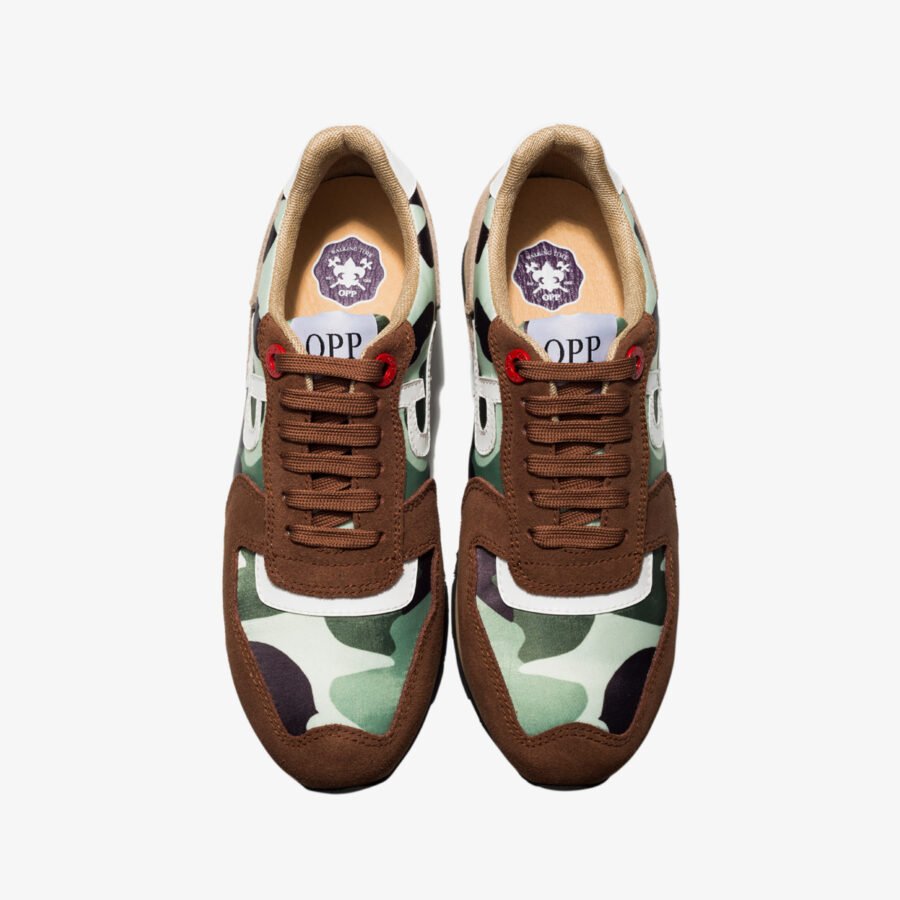 Lace-Up Paint Sneakers Brown - Image 4