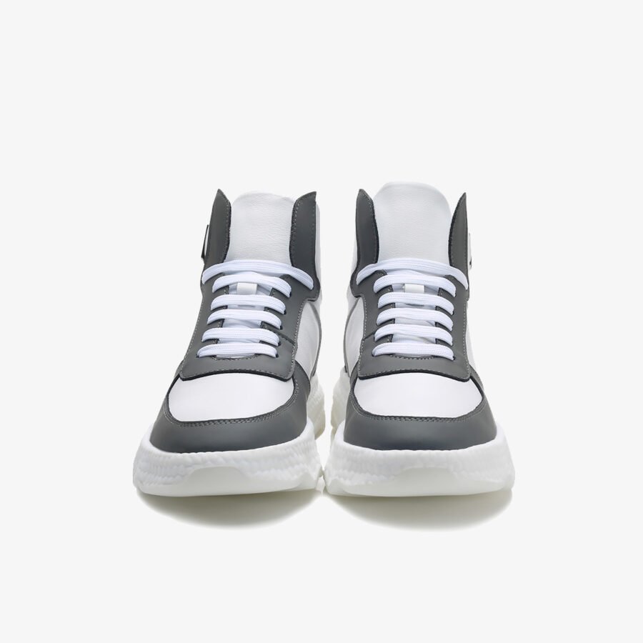 Men High-Top Shoes Grey - Image 2