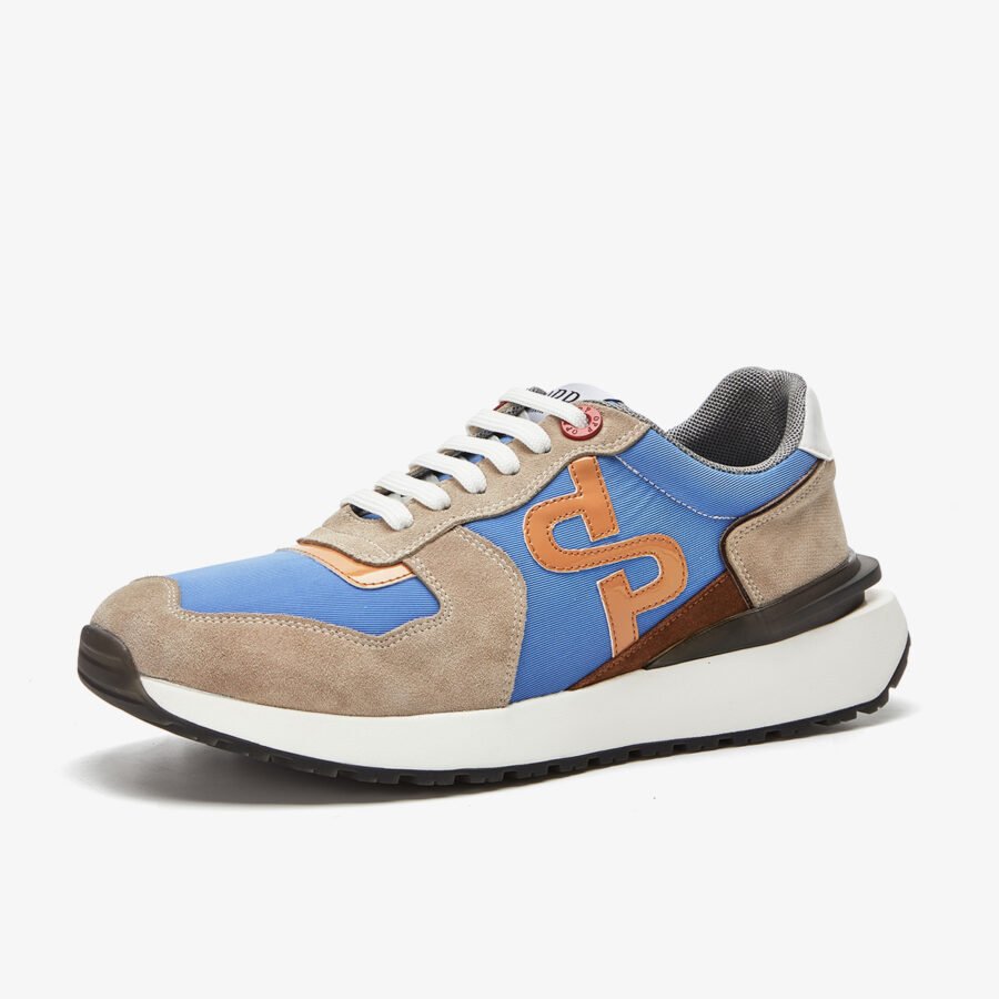Lace-Up Suede Sneakers Blue - Image 2