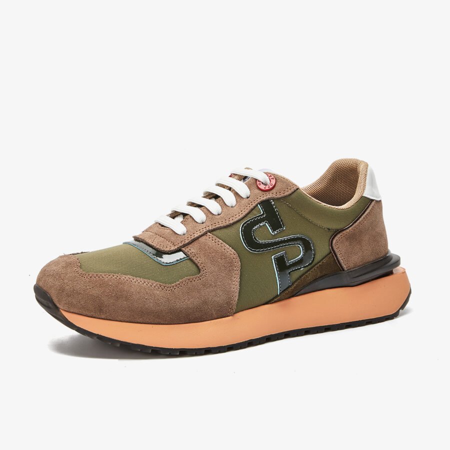 Lace-Up Suede Sneakers Green - Image 2
