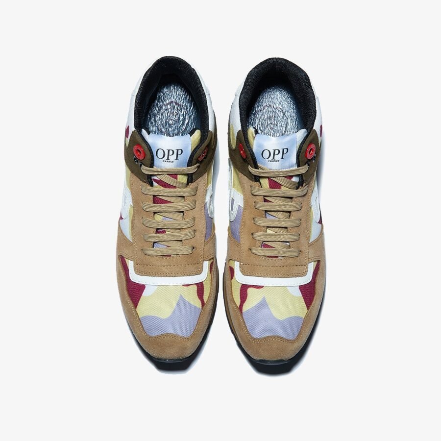 High Top Lace-Up Suede Sneakers Khaki - Image 2