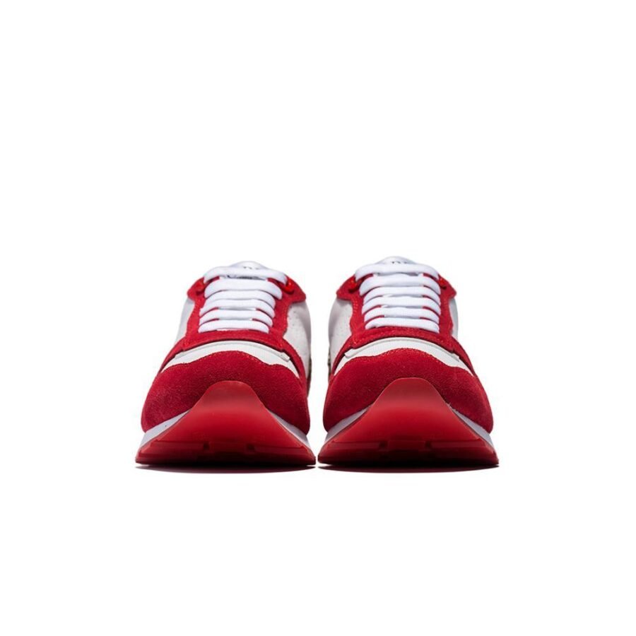 Lace-Up Suede Sneakers Red - Image 3