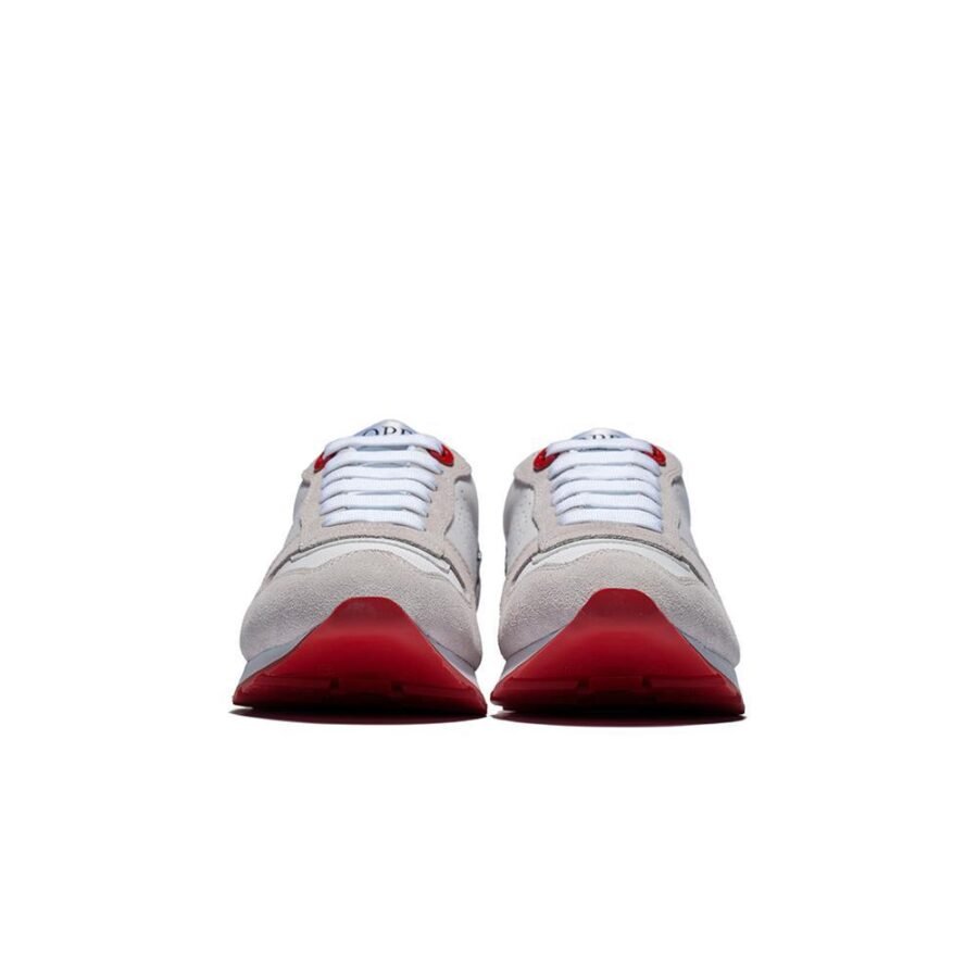 Lace-Up Suede Sneakers White - Image 3