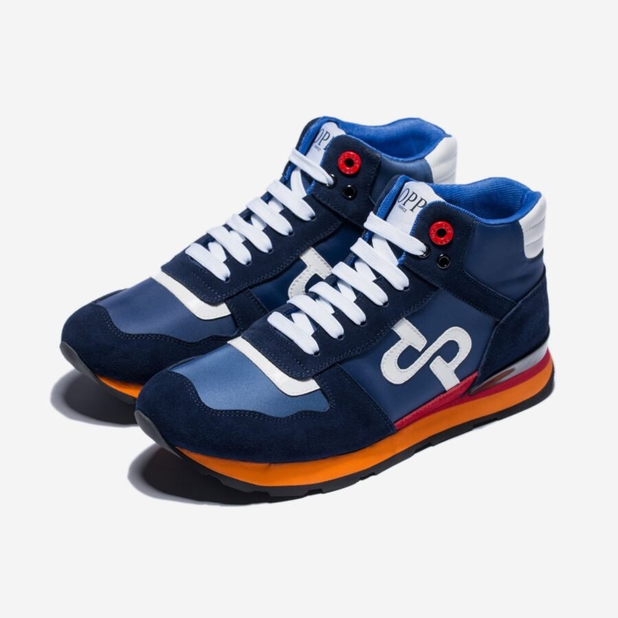 High Top Lace-Up Suede Sneakers Blue - Image 4